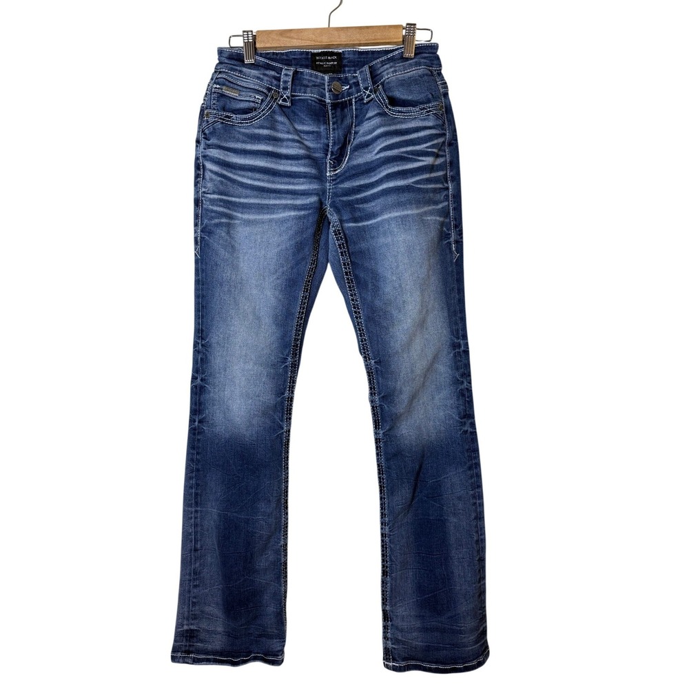 Buckle Black Men Bootcut Jeans 27x29.5 Blue Fit No. 3 Slim Fit Western Rocker